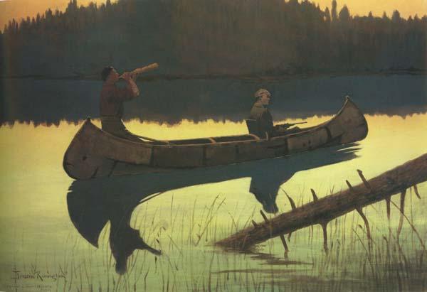 Frederic Remington The Wolvs Sniffed Along the Trail,but Came No Nearer (mk43) oil painting image